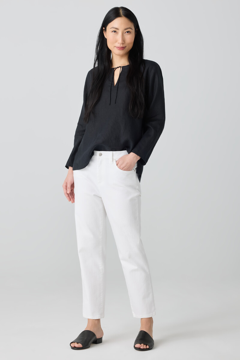 Garment-Dyed Organic Cotton Denim Cropped Jean Garment-Dyed Organic Cotton Denim Cropped Jean