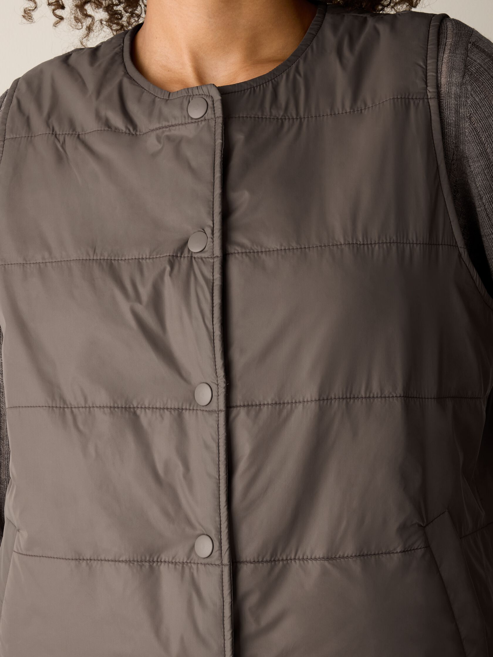 Eggshell Recycled Nylon Quilted Vest