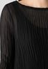 Crinkled Sheer Silk Georgette Bateau Neck Long Top