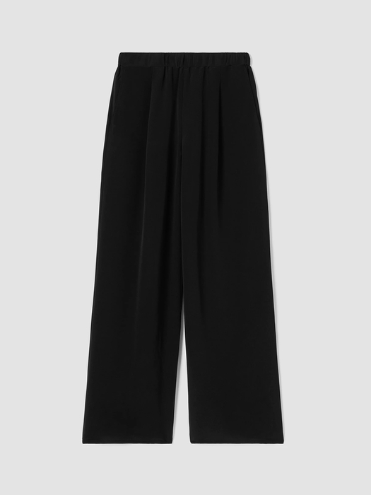 Silk Double Crepe Wide-Leg Pant