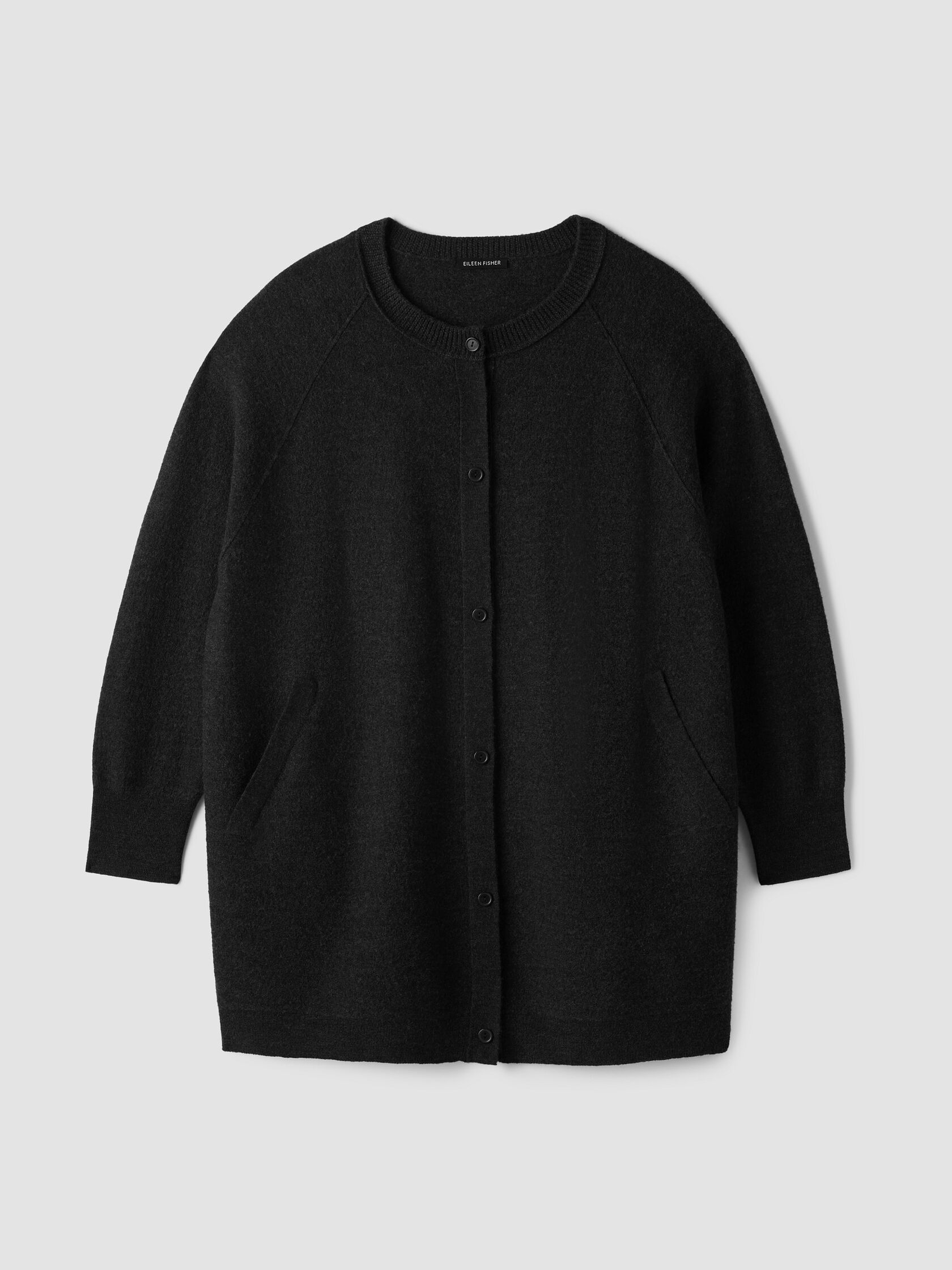 Fine Felted Wool Long Cardigan in Regenerative Wool