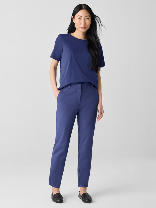 Stretch Cotton Twill Tapered Trouser Pant