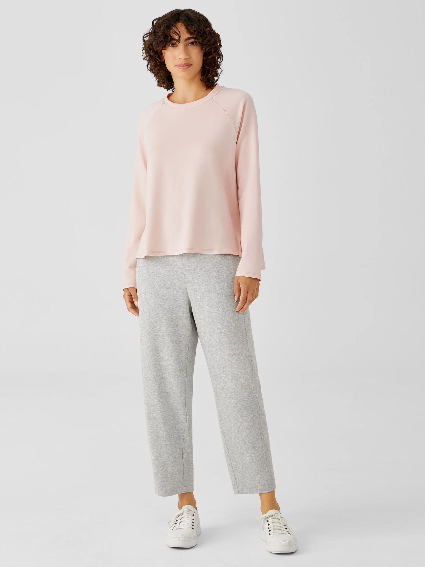 Cozy Brushed Terry Hug Raglan-Sleeve Top