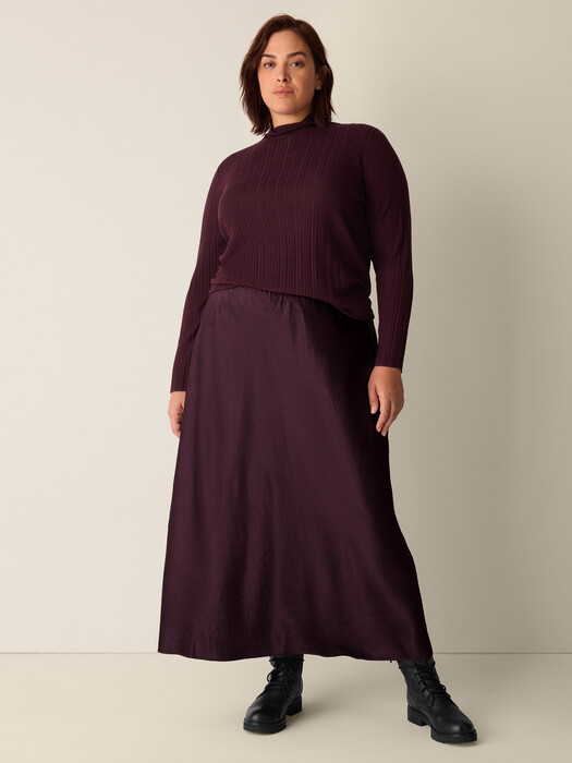 Textured Satin Slip Skirt