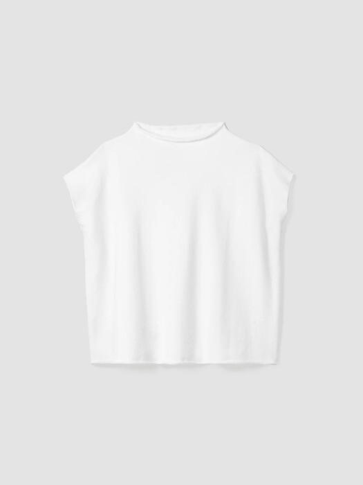 Organic Cotton French Terry Funnel Neck Top
