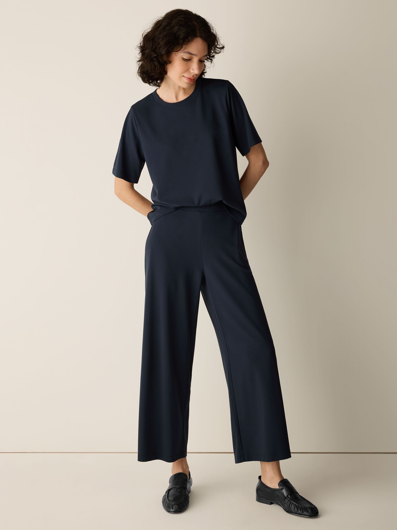 Extra-Fine Ponte Wide-Leg Pant