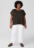 Organic Linen Délavé Bateau Neck Top