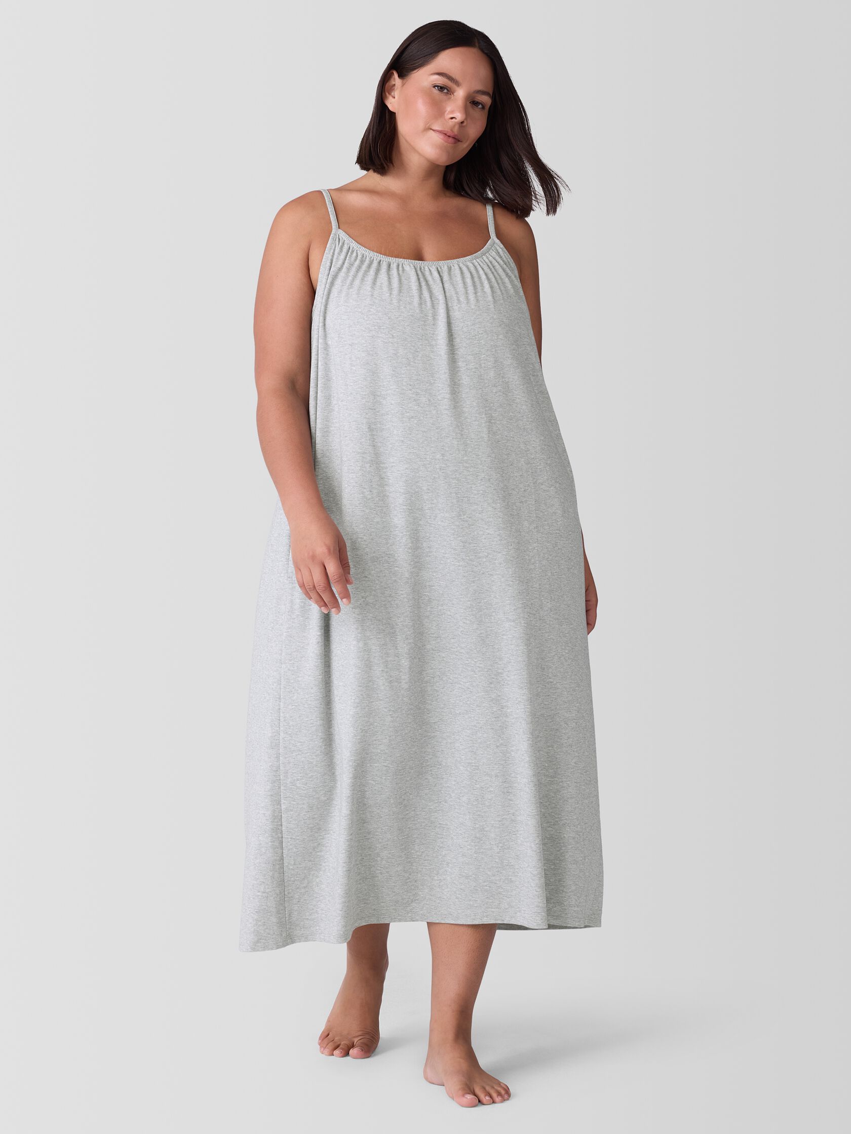 Mélange Organic Cotton Interlock Cami Sleep Dress