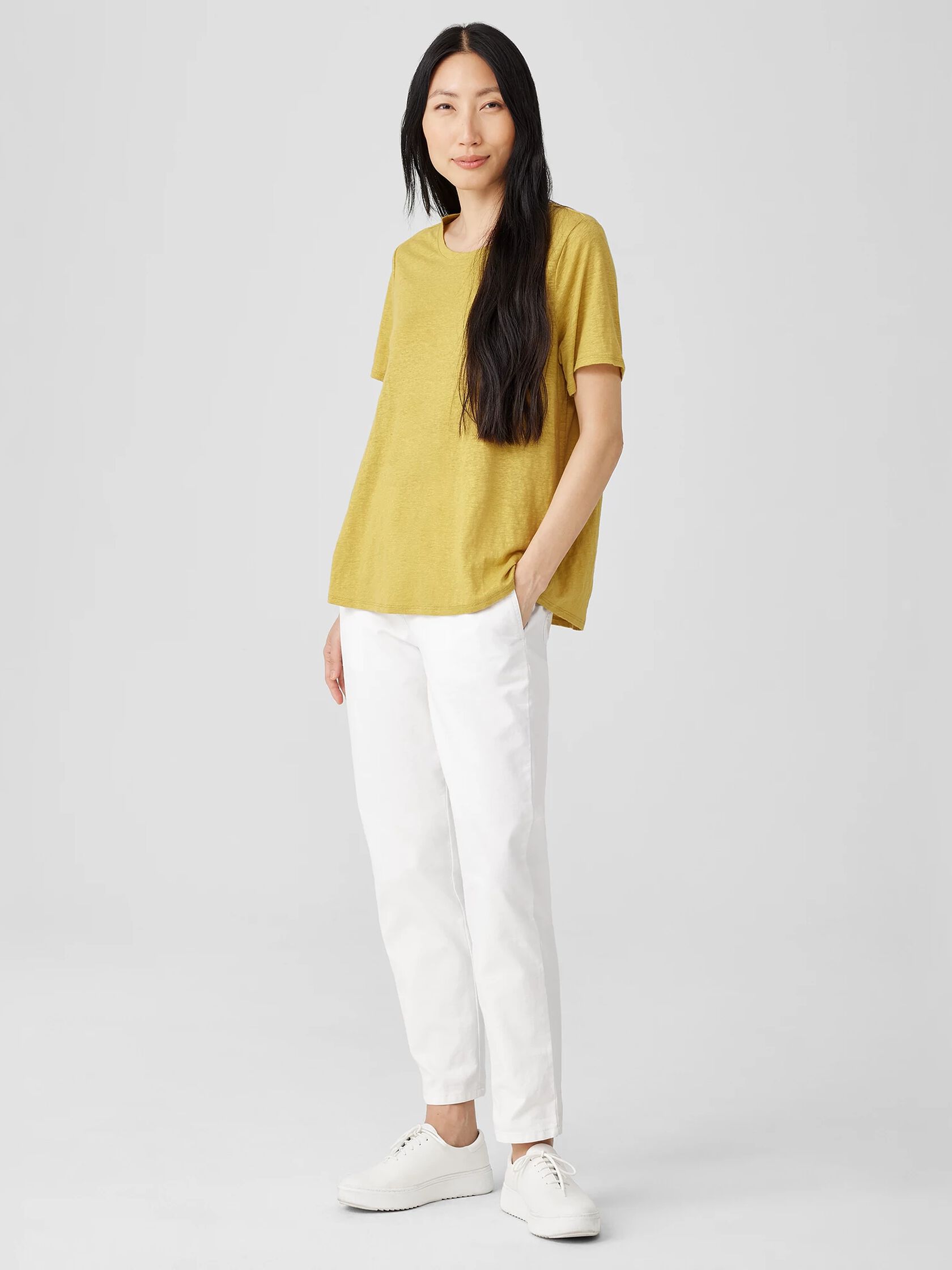 Organic Linen Jersey Crew Neck Tee