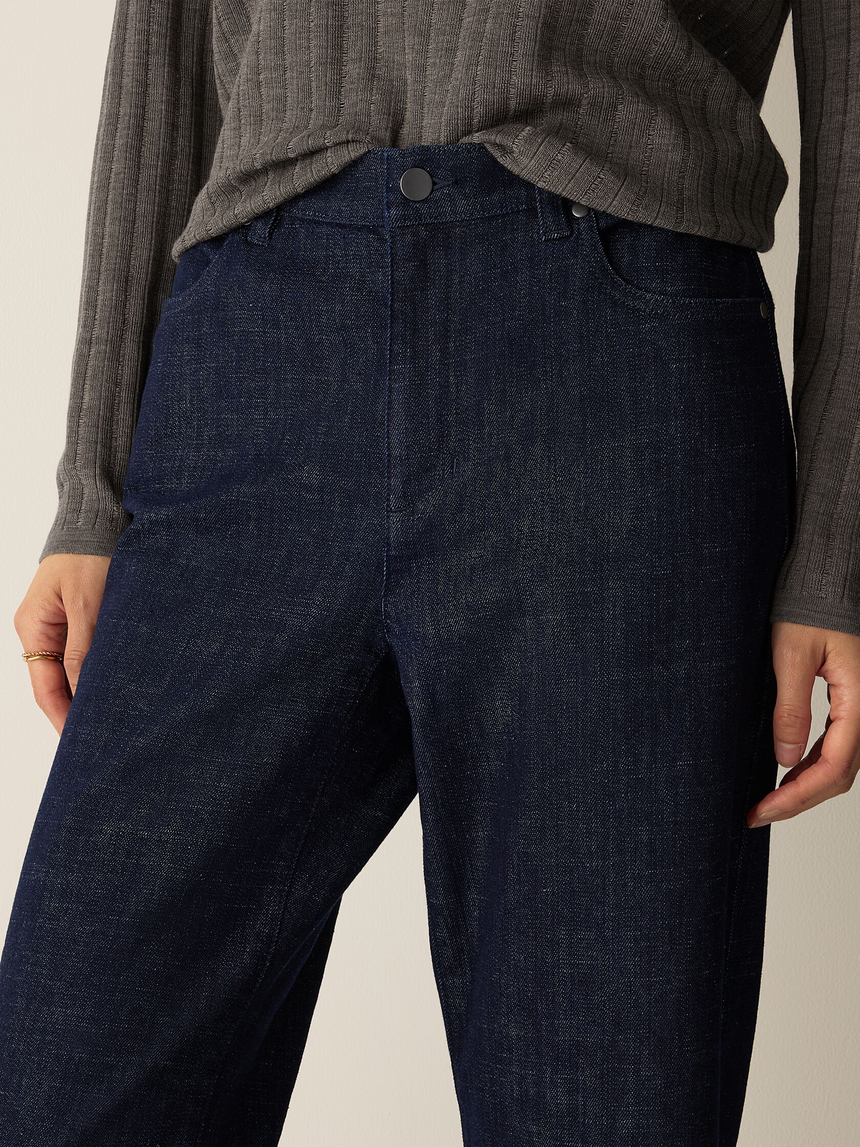 Cotton Stretch Denim Straight Jean