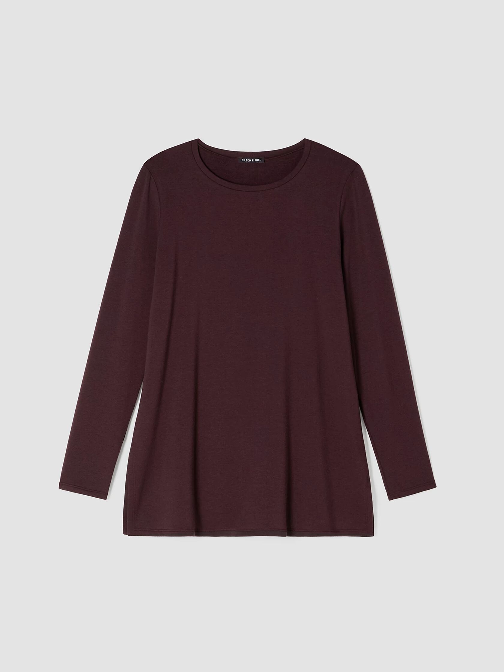 Cozy Brushed Terry Hug Jewel Neck Top