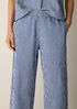 Organic Cotton Pucker Check Wide-Leg Pant