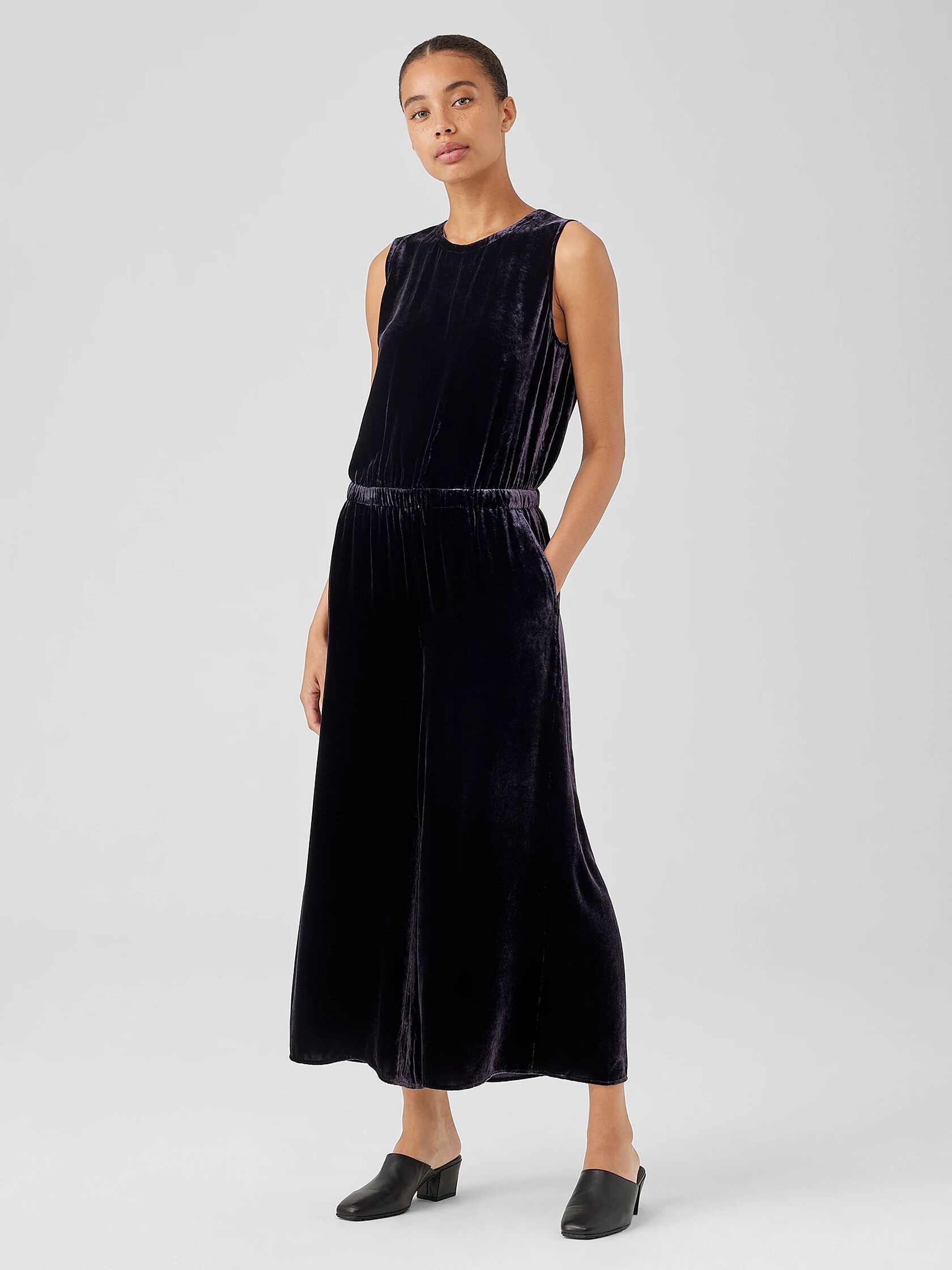 Velvet Wide-Leg Jumpsuit