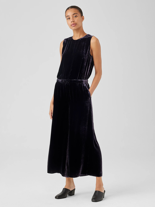 Velvet Wide-Leg Jumpsuit