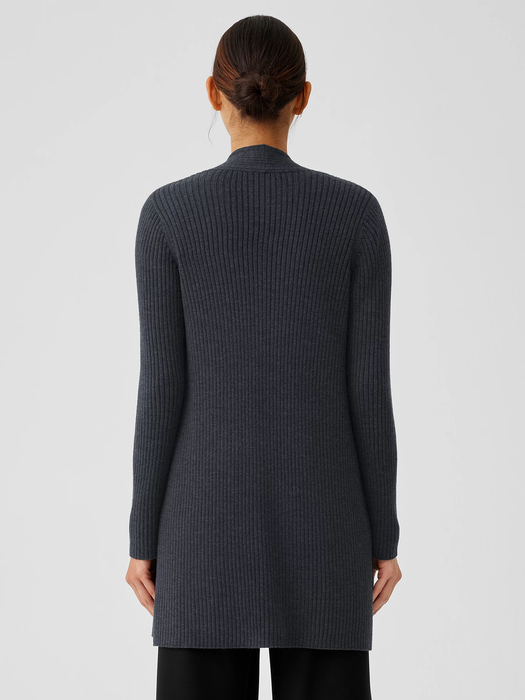 Merino High Collar Cardigan in Regenerative Wool