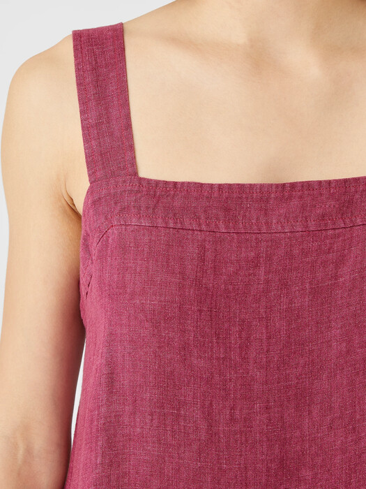 Washed Organic Linen Delave Tiered Dress