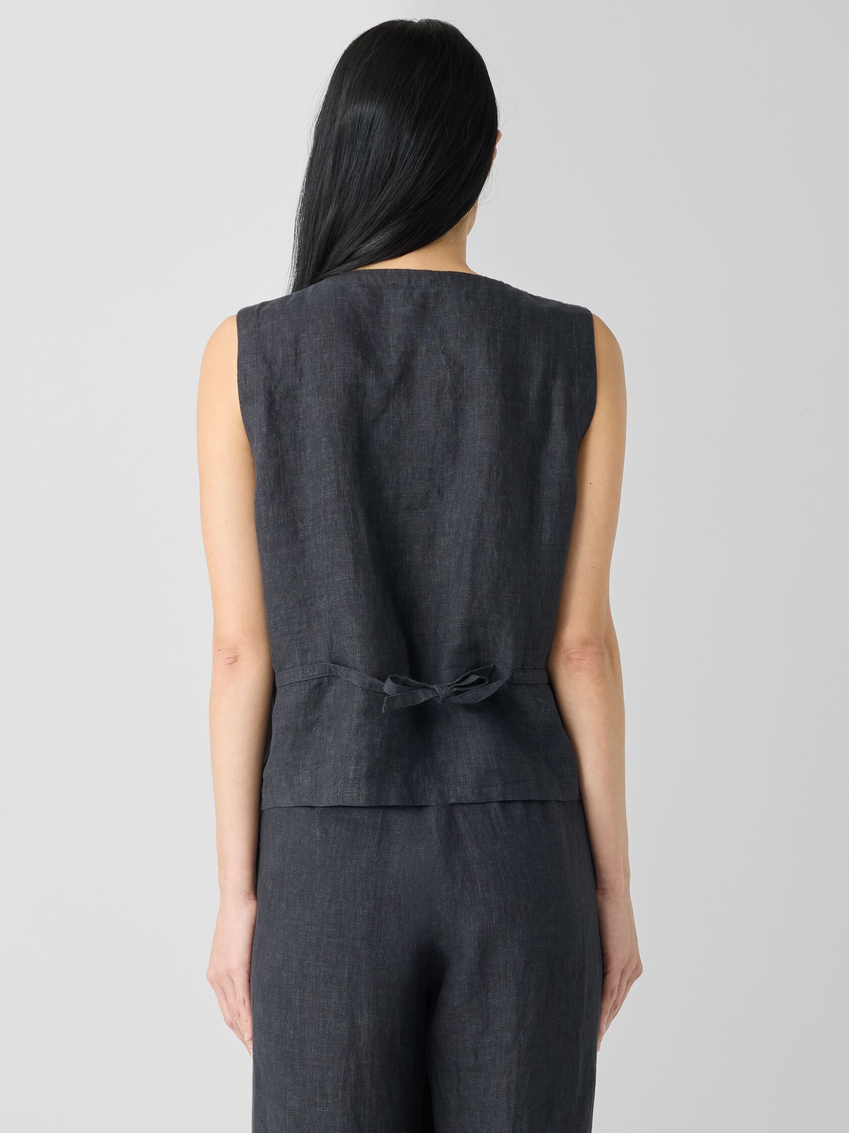 Washed Organic Linen Délavé Vest