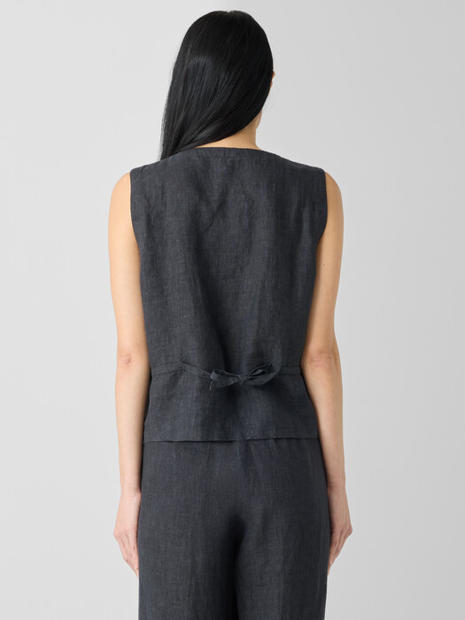 Washed Organic Linen Délavé Vest