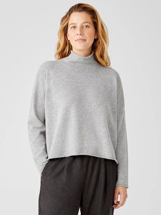 Italian Cashmere Scrunch Neck Top