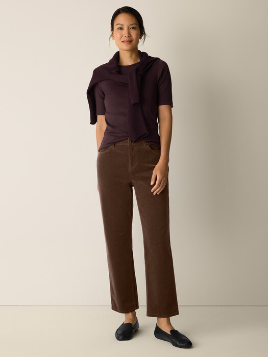 Organic Cotton Stretch Corduroy Straight Pant