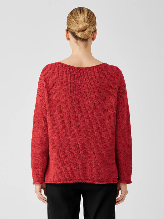 Peruvian Organic Cotton Crimp V-Neck Top