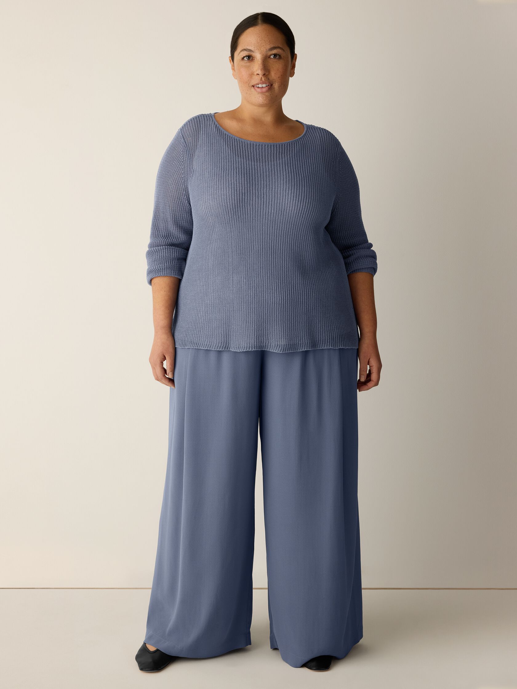 Cotton Silk Cord Ballet Neck Top