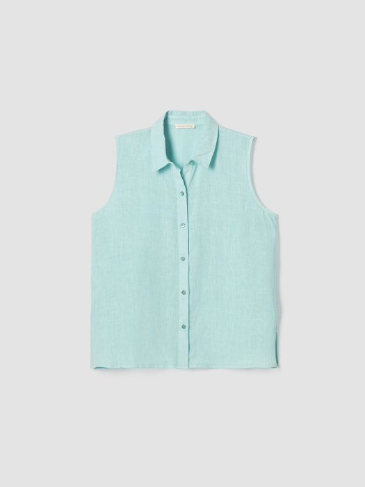 Garment-Dyed Handkerchief Linen Sleeveless Shirt
