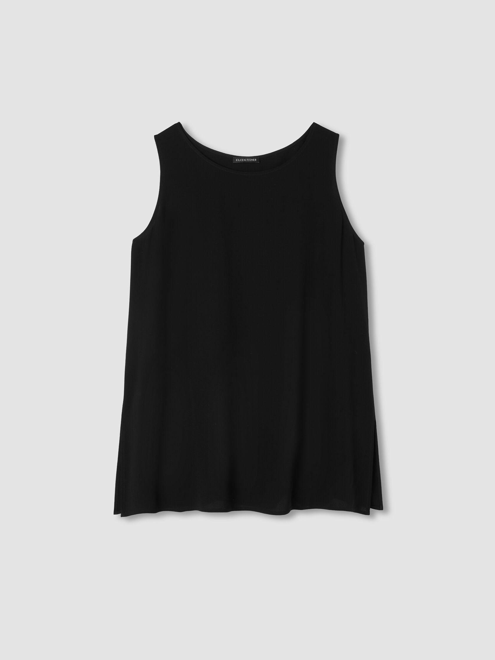 Silk Georgette Crepe Ballet Neck Long Tank
