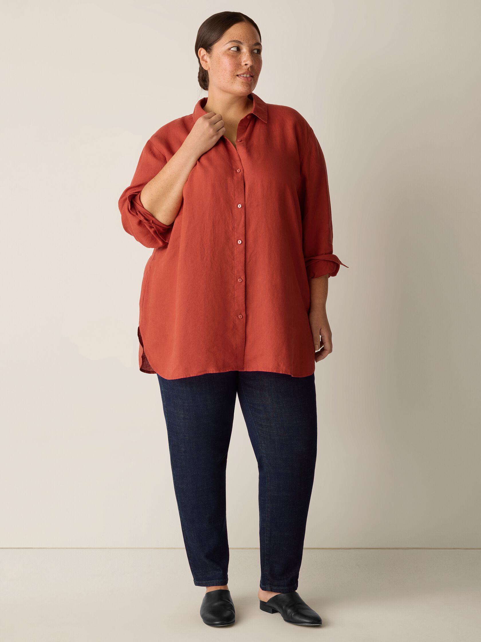 Organic Handkerchief Linen Classic Collar Shirt