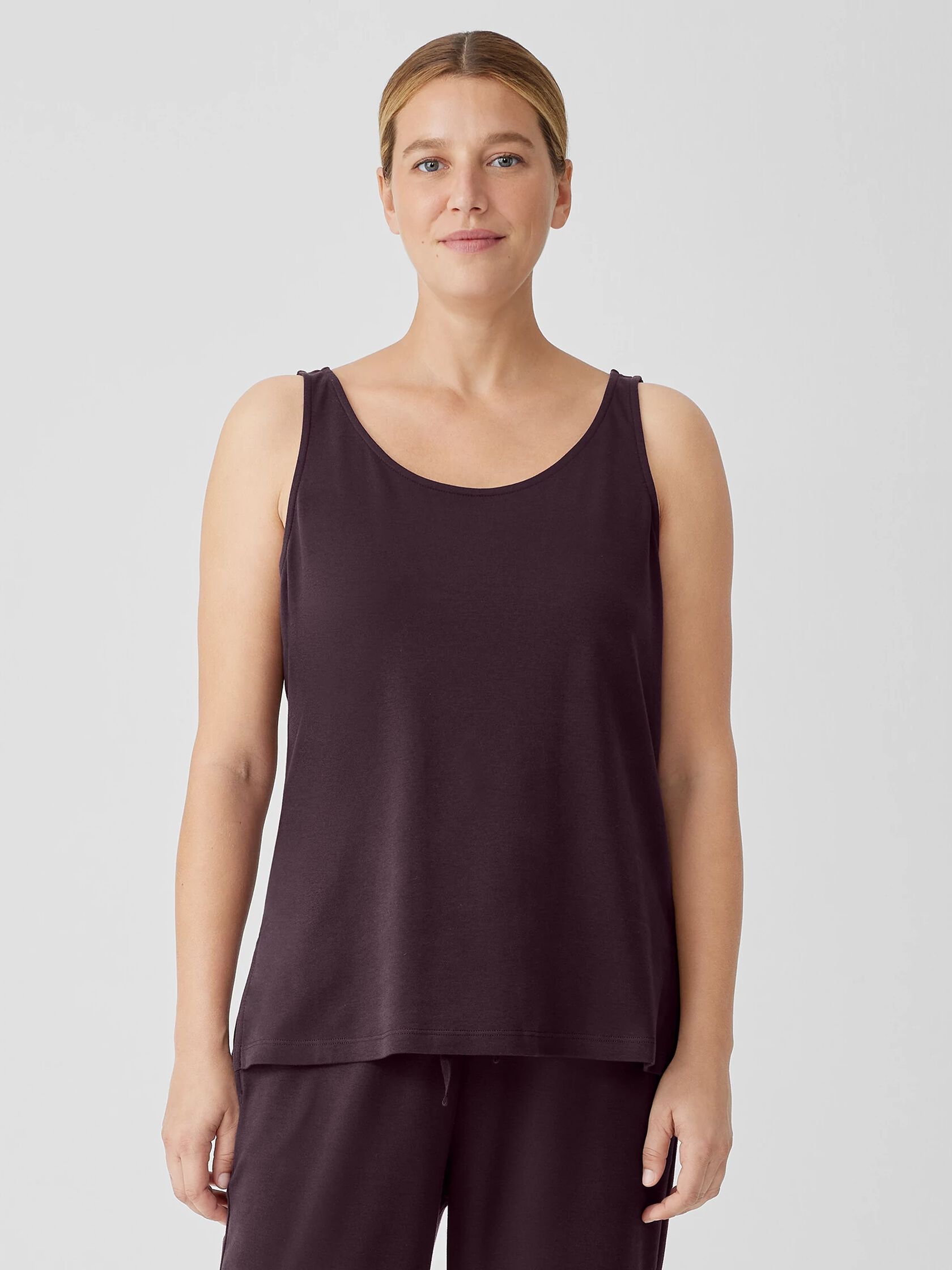 Organic Cotton Interlock Scoop Neck Sleep Tank