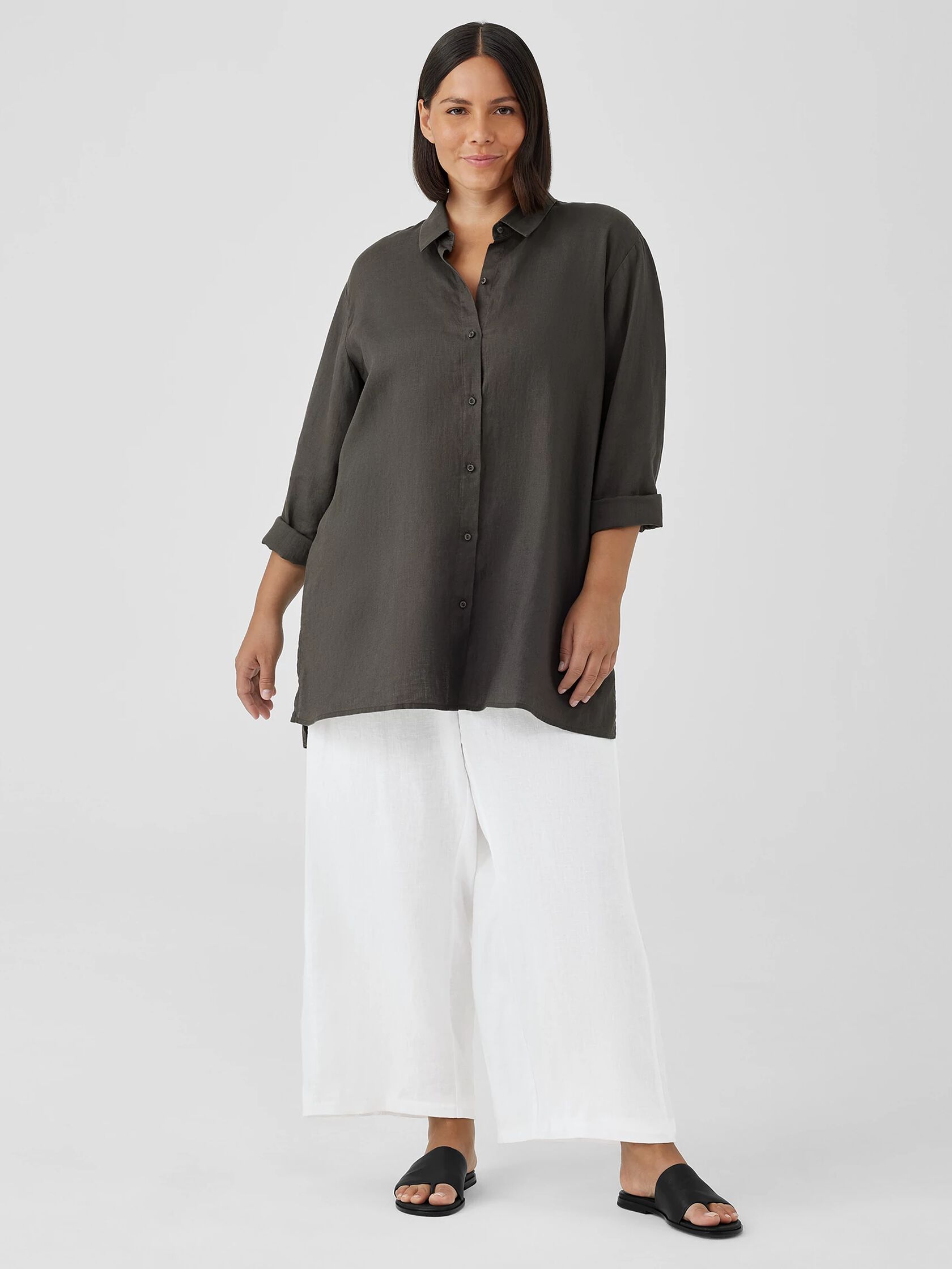 Organic Handkerchief Linen Classic Collar Shirt