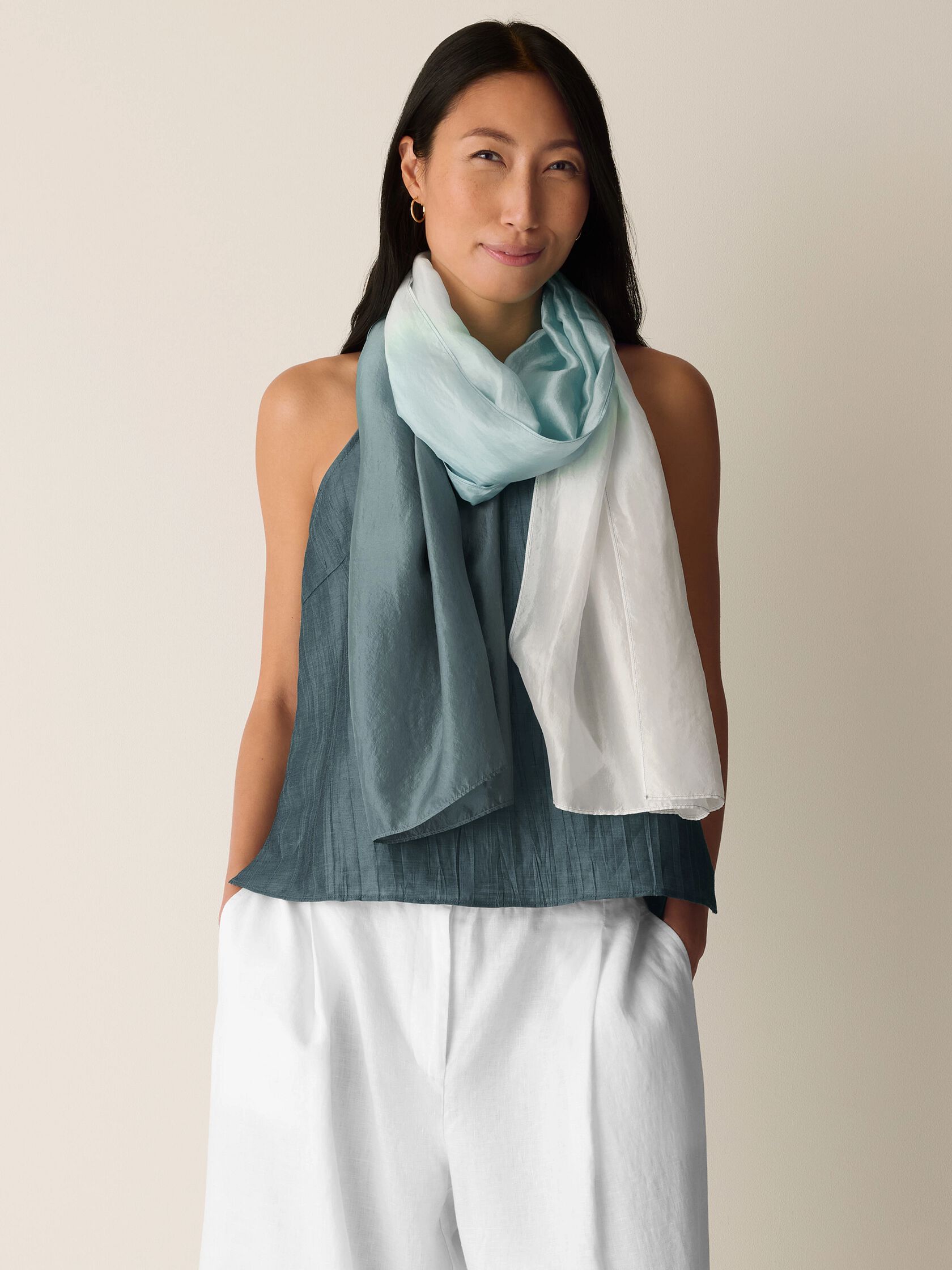 Hand-Dyed Organic Silk Scarf