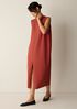 Pima Cotton Stretch Jersey Crew Neck Dress