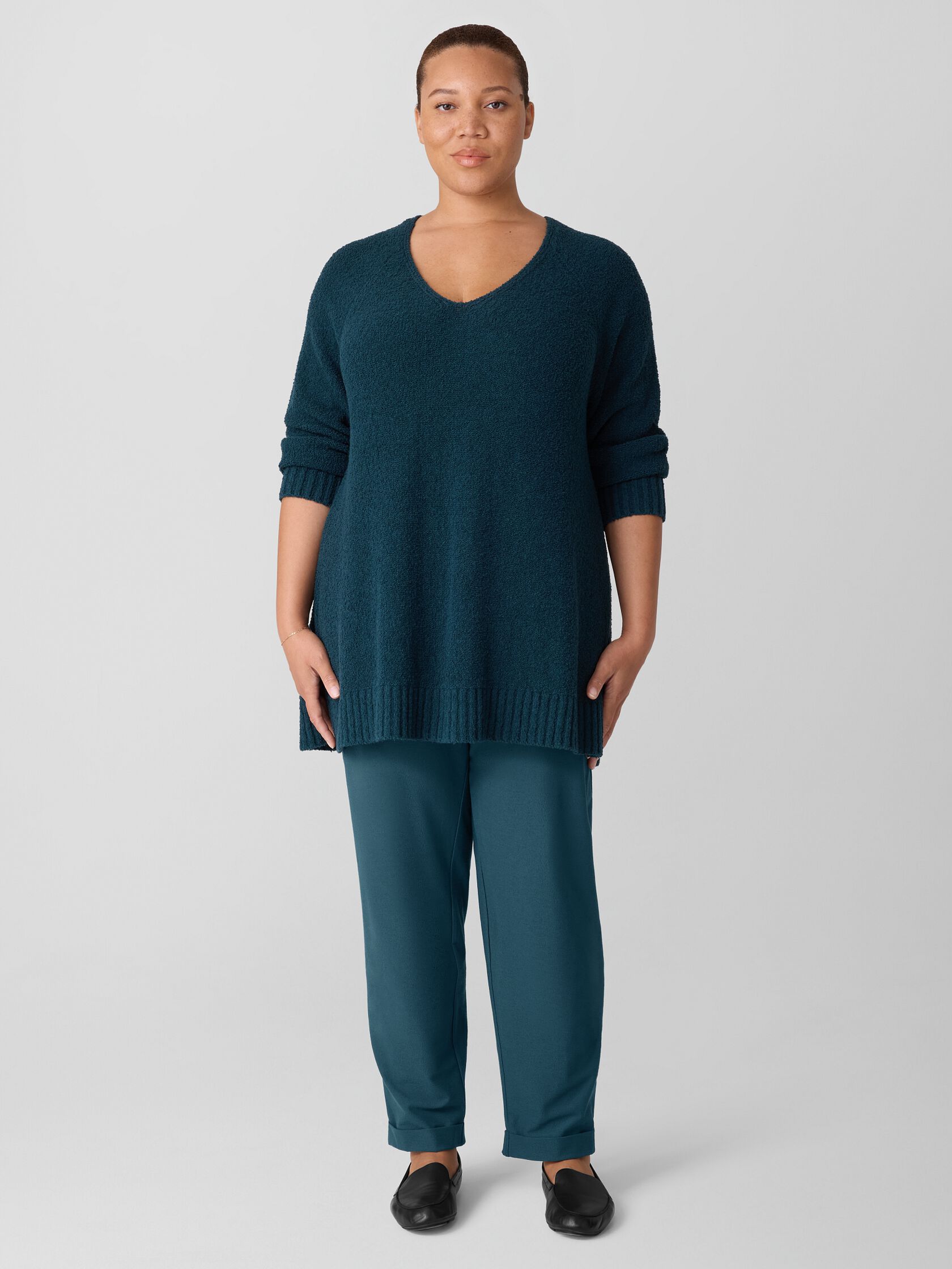 Cotton Fluff V-Neck Top