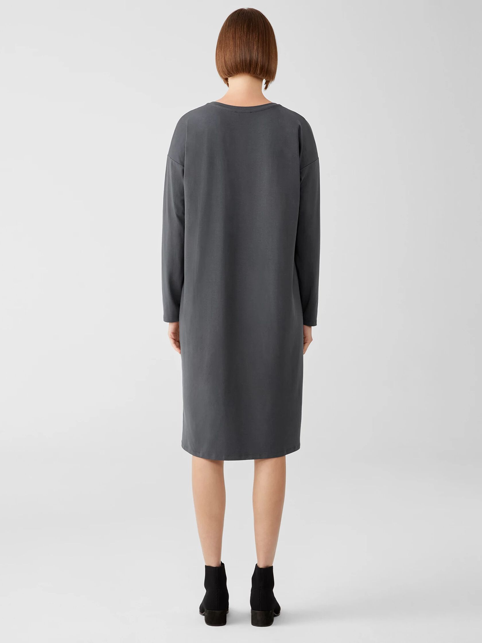 Stretch Jersey Knit Crew Neck Dress