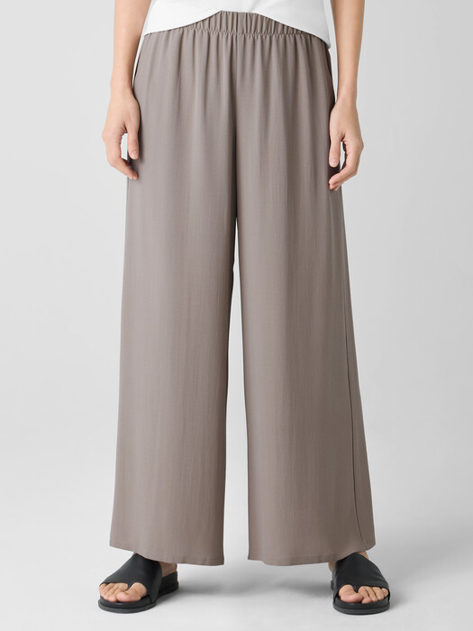 Silk Georgette Crepe Wide-Leg Pant