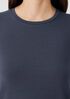 Stretch Jersey Knit Crew Neck Long Top