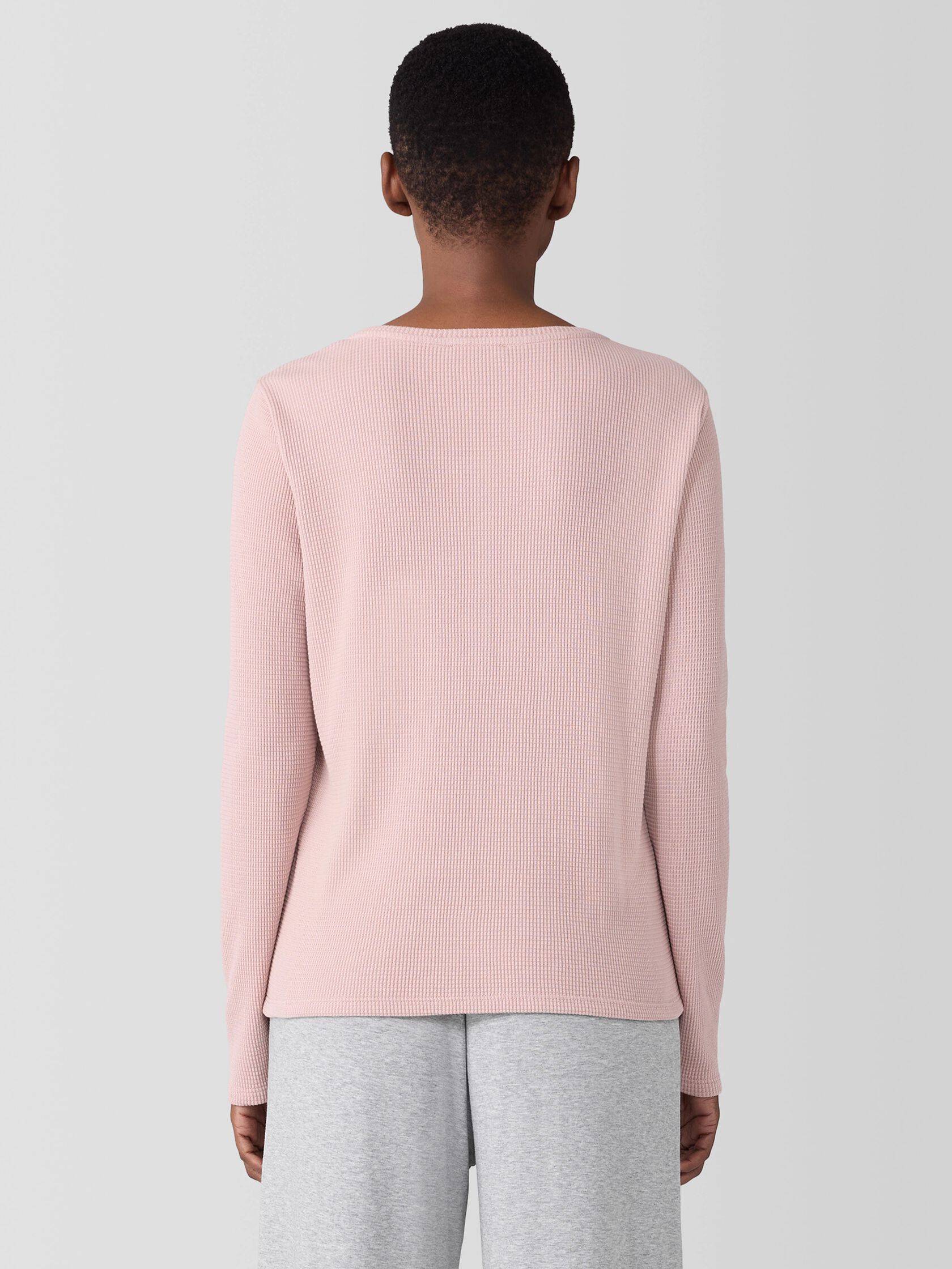 Cozy Organic Cotton Waffle Henley Sleep Top