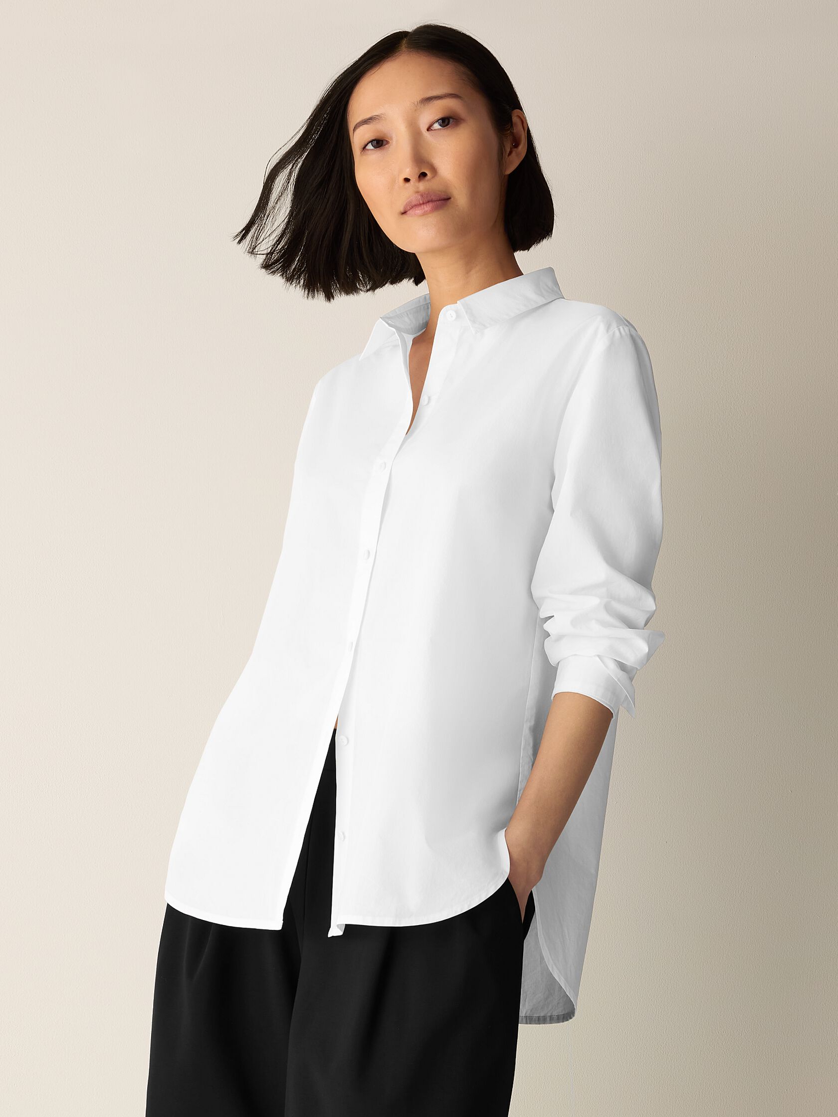 Organic Cotton Poplin Classic Collar Shirt