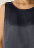 Textured Satin Ballet Neck Tank