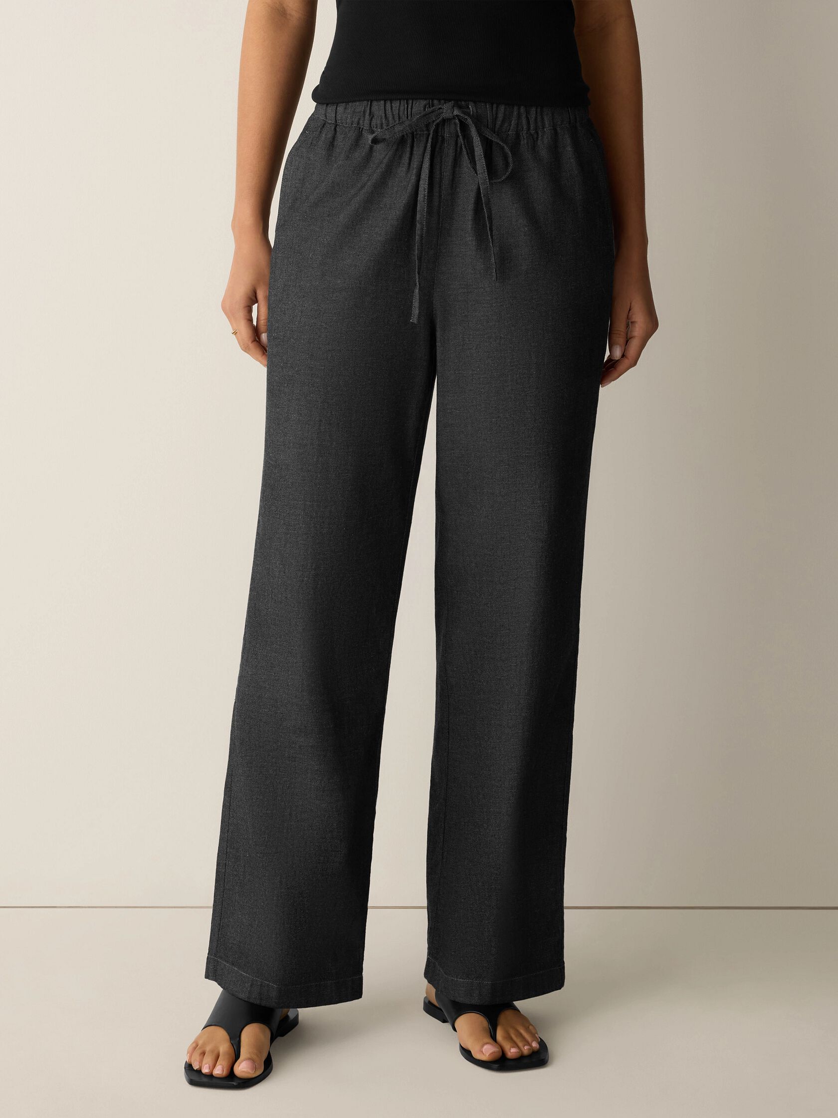 Airy Organic Cotton Twill Full-Length Straight Pant