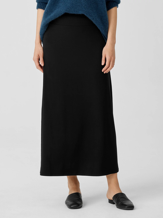 Stretch Jersey Knit A-Line Skirt