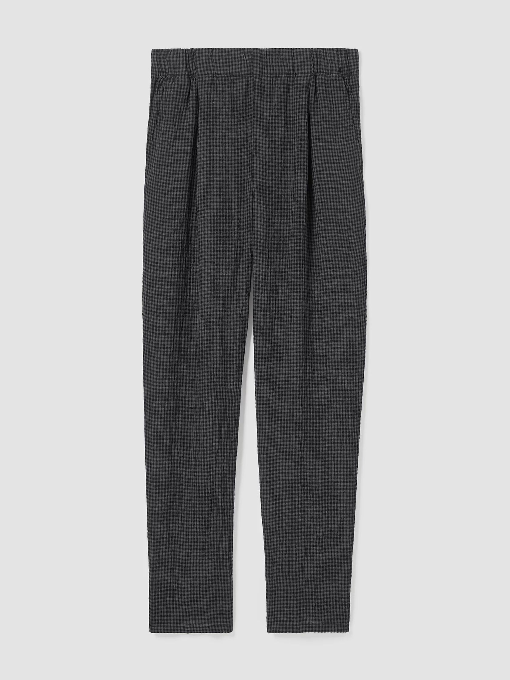 Puckered Organic Linen Tapered Pant