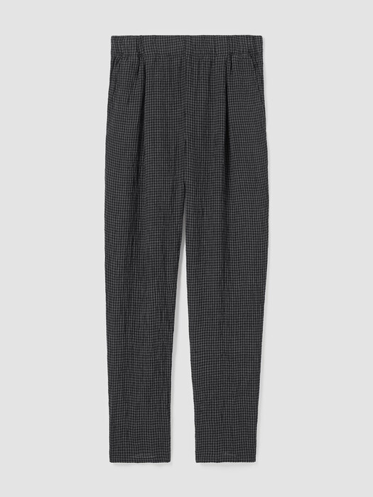 Puckered Organic Linen Tapered Pant