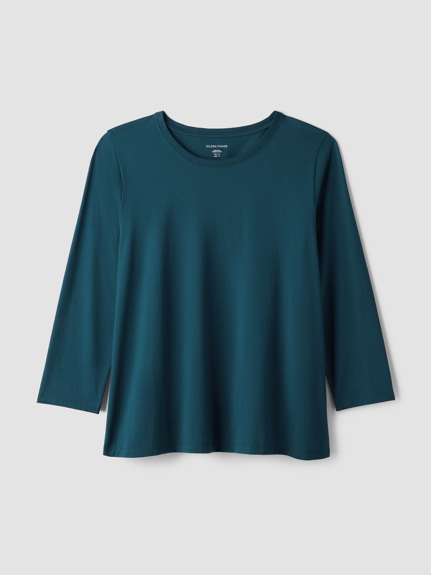 Organic Pima Cotton Jersey 3/4-Sleeve Tee