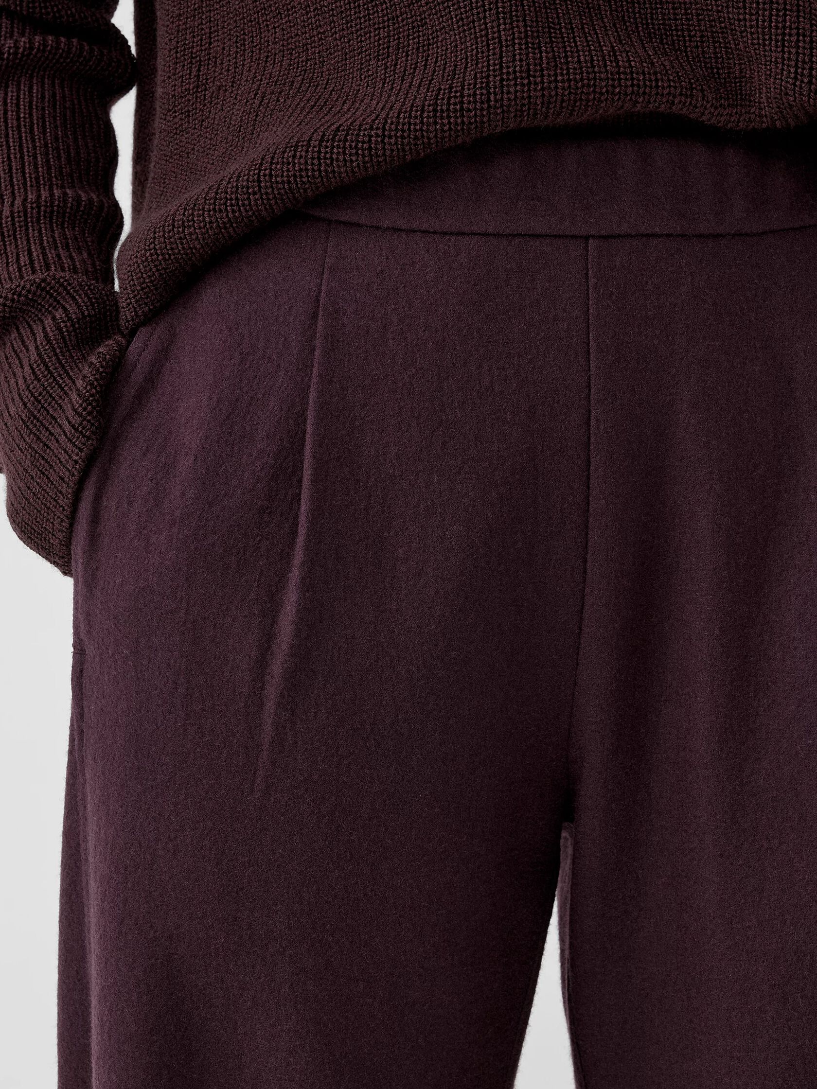 Boiled Wool Jersey Pleated Lantern Pant