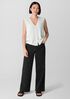 Cotton Stretch Denim Wide-Leg Jean