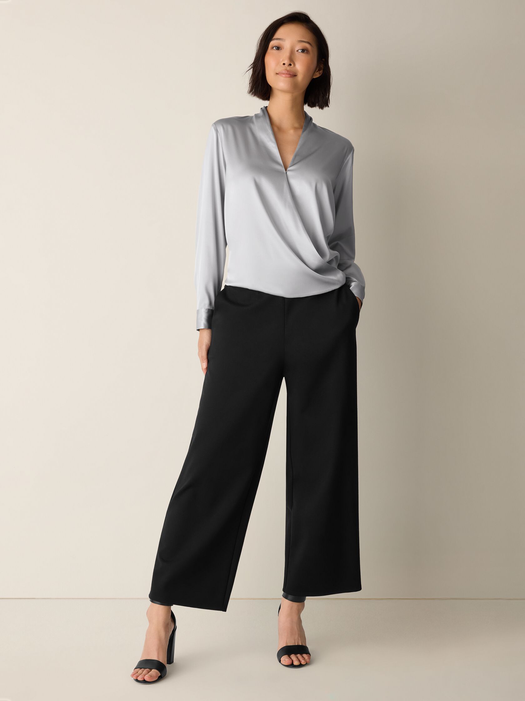Washable Flex Ponte Wide-Leg Pant