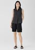 Puckered Organic Linen Sleeveless Shirt