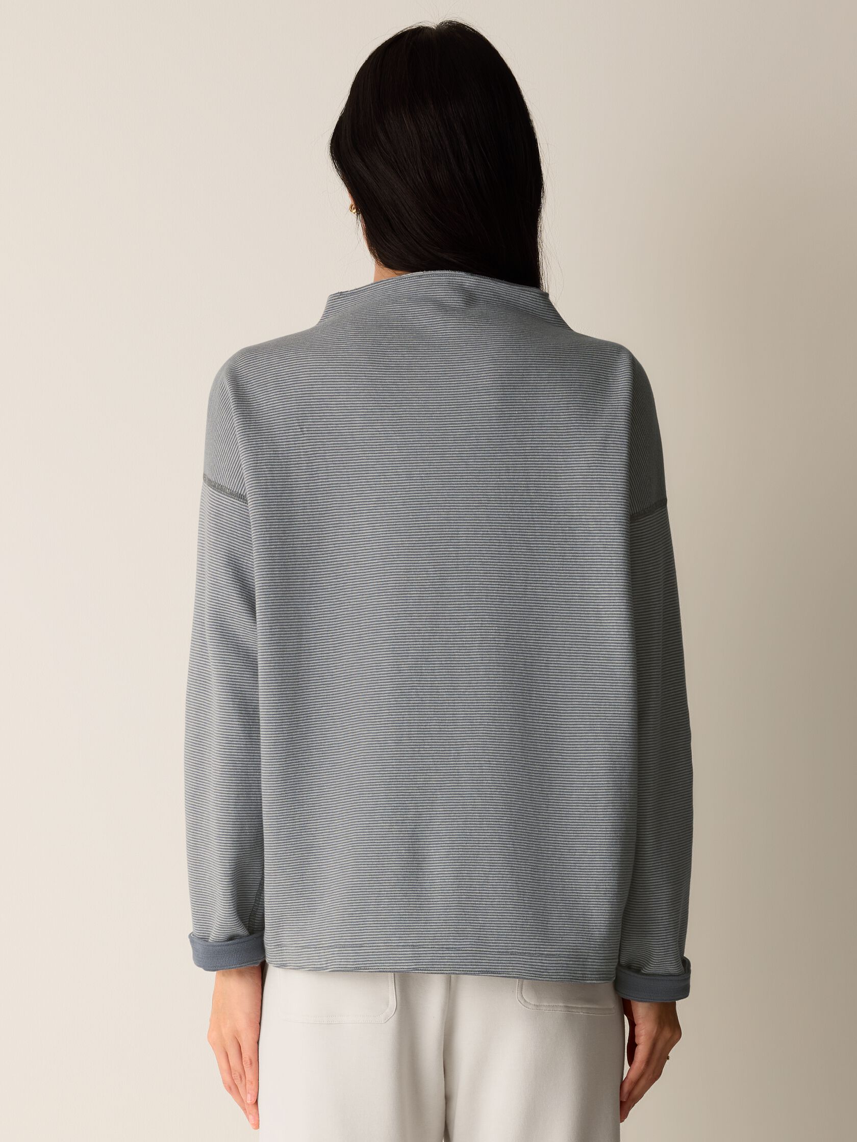 Doubleknit Organic Cotton Stripe Reversible Top